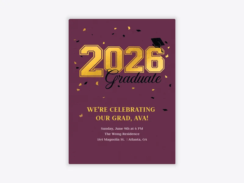 Festive Graduate - seasons - Invitation
