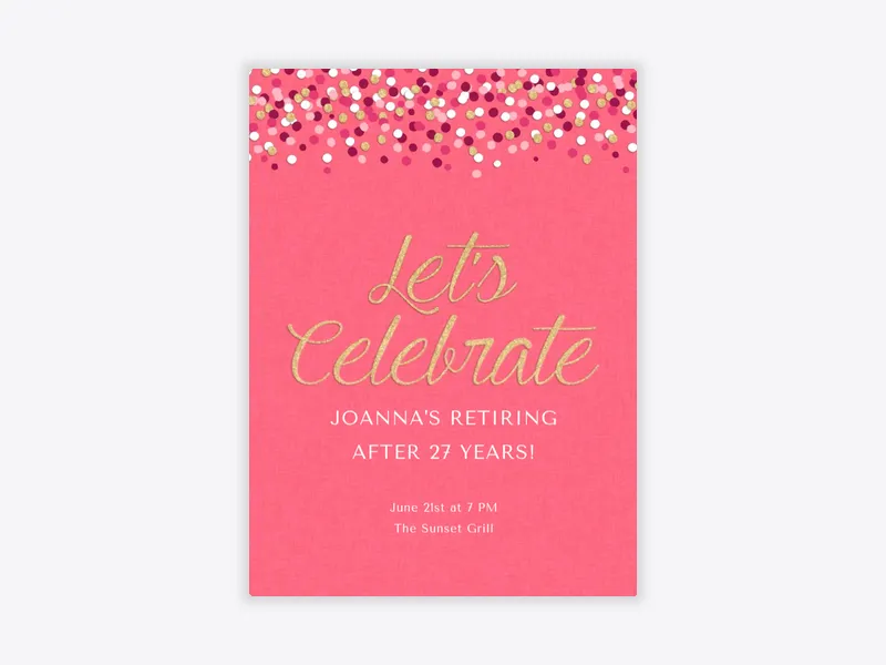 Small Confetti - retirement_farewell - Invitation