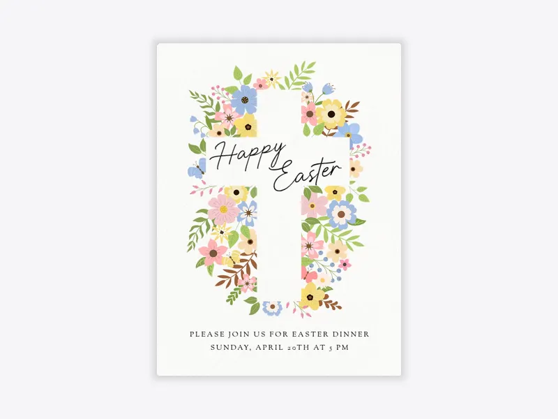 Cross & Flora - easter - Invitation