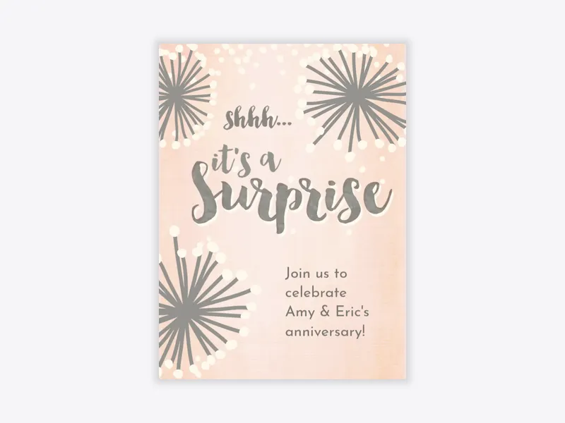 Surprise Shower - anniversary - Invitation