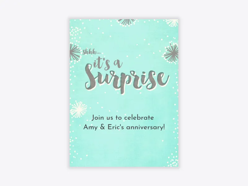 Surprise Shower - anniversary - Invitation