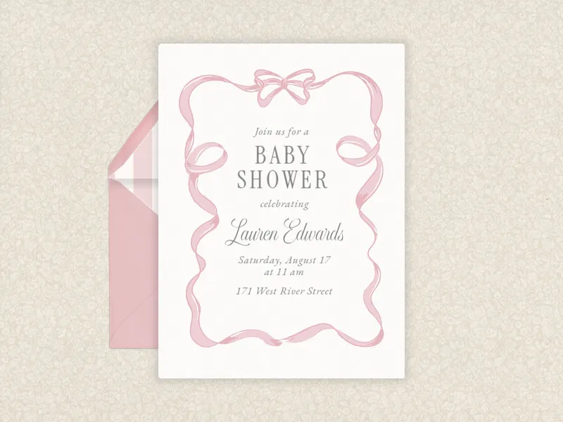 Satin Bow Showers - baby_shower - Invitation