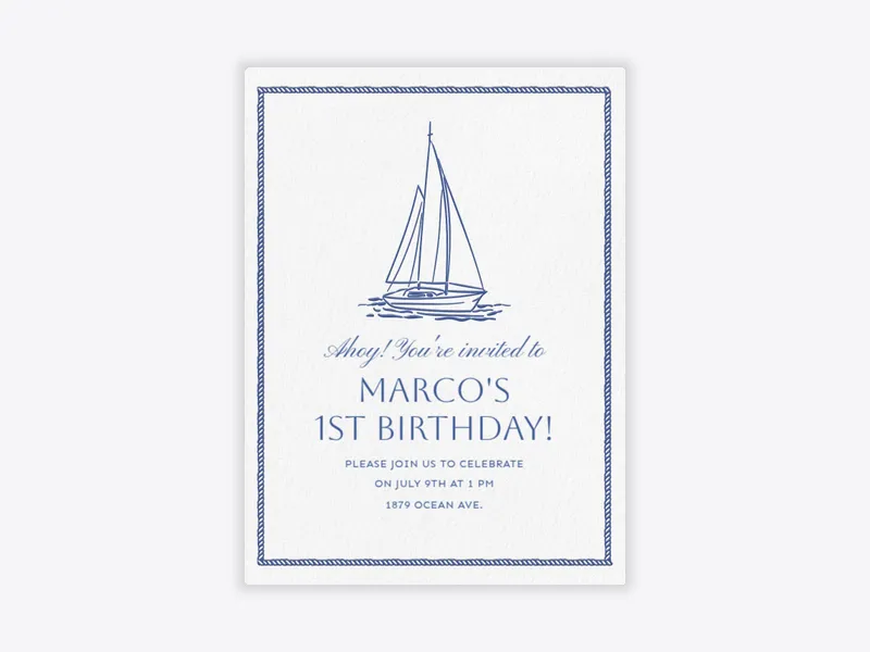 Set Sail Invitation free template design