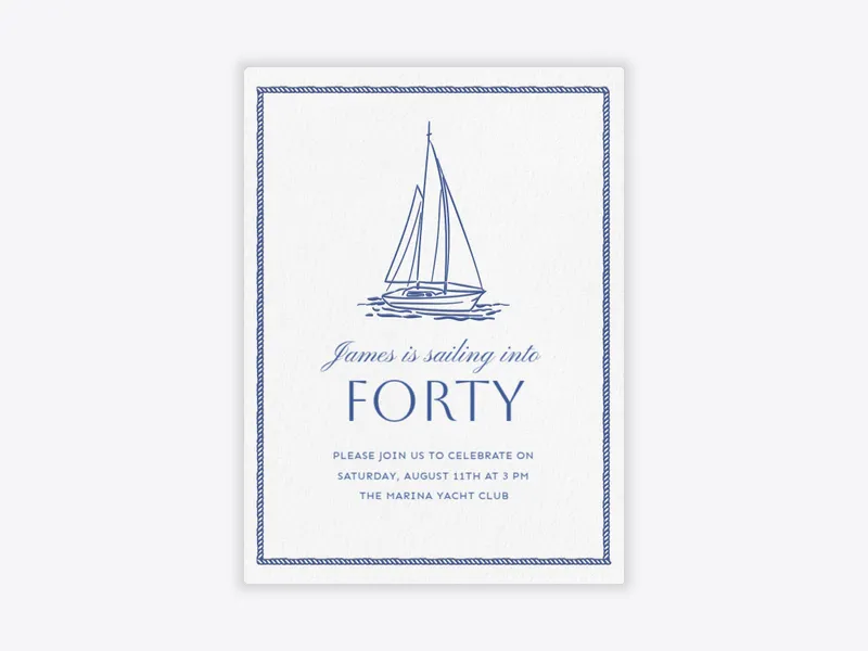 Set Sail - 40th_birthday - Invitation