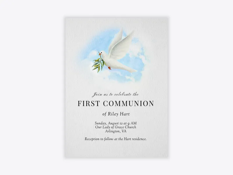 Soaring Dove - religious - Invitation