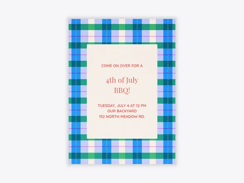 Tartan Picnic Blanket - july_fourth - Invitation