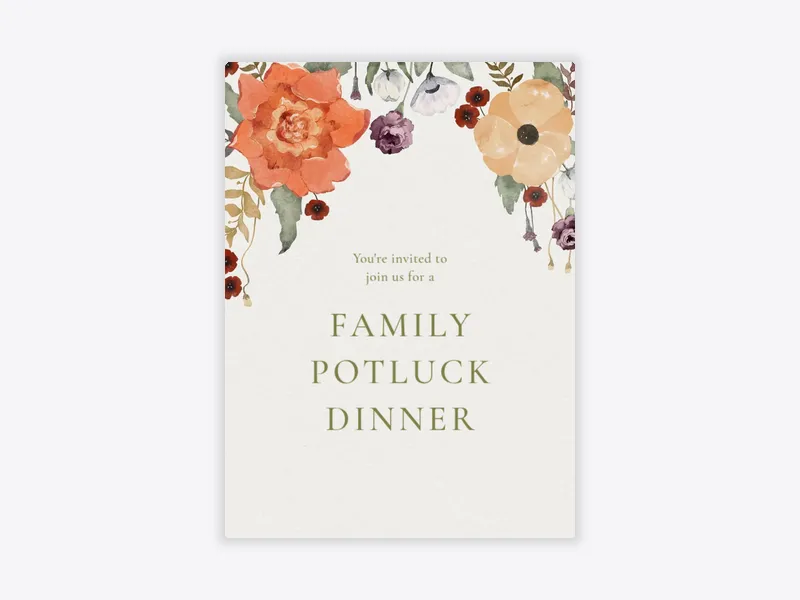 Fall Florals - get_togethers - Invitation