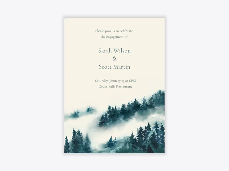 Winter Landscape Invitation free template design