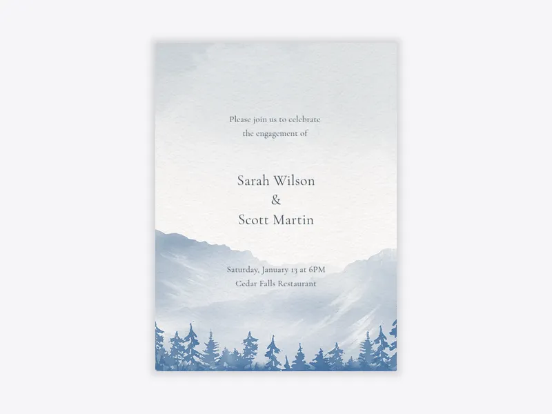 Winter Landscape - engagement - Invitation