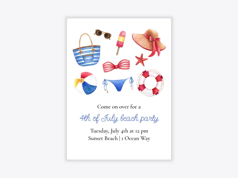 Beach Celebration - july_fourth - Invitation