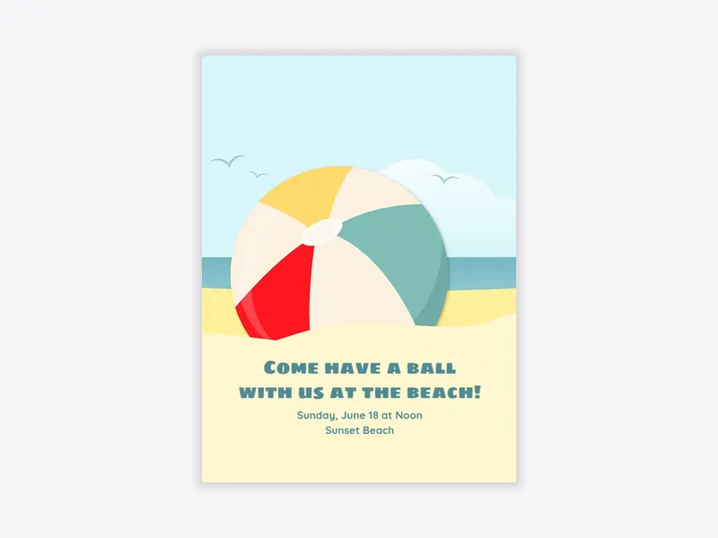 Beach Day Fun - beach_party - Invitation