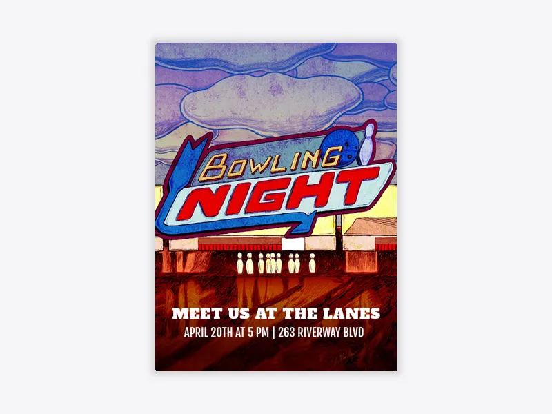 Bowling Lanes - game_night - Invitation