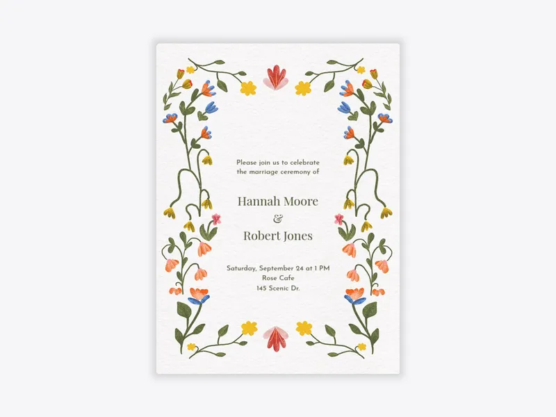 Bright Little Blooms - floral - Invitation