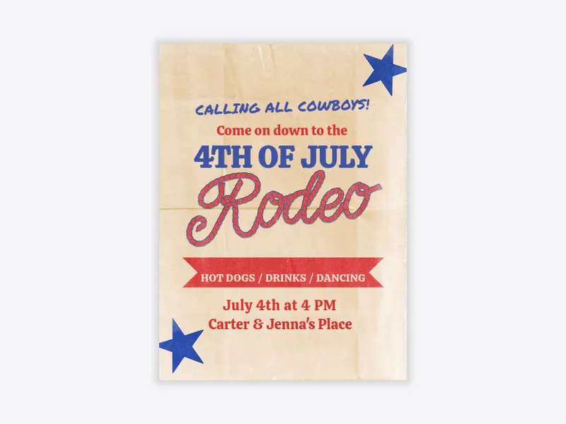 C’mon Cowboy - bbq - Invitation