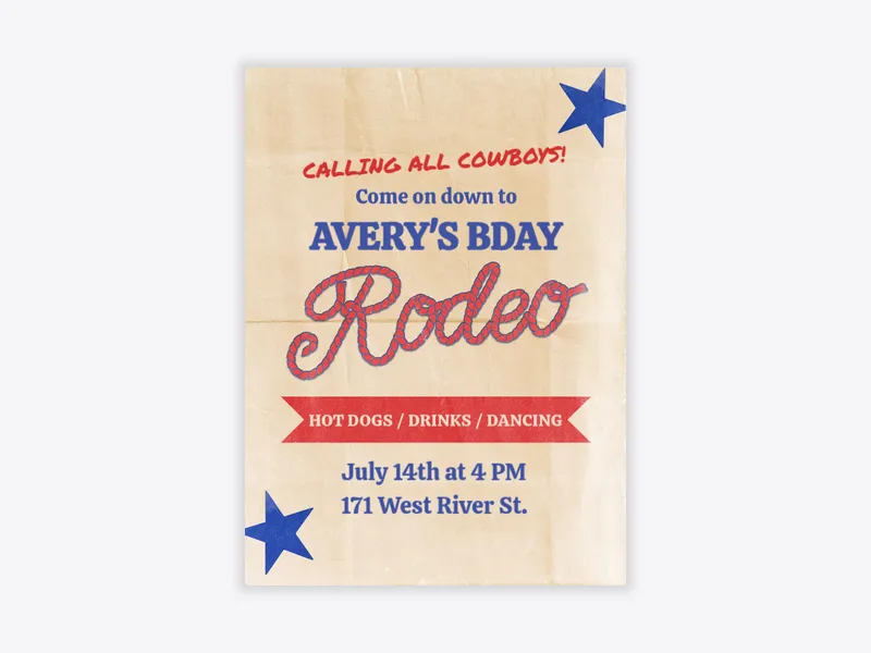 C’mon Cowboy - 21st_birthday - Invitation