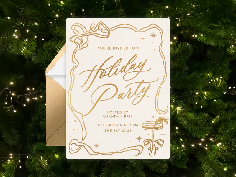 Lush Bow Invitation premium template design