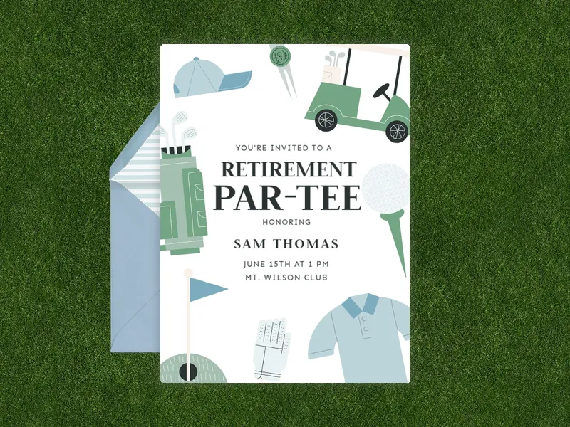 Par-tee Time - retirement_farewell - Invitation
