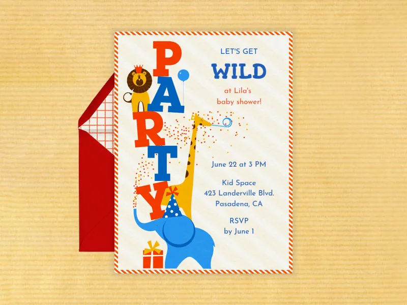 Party Animals - baby_shower - Invitation