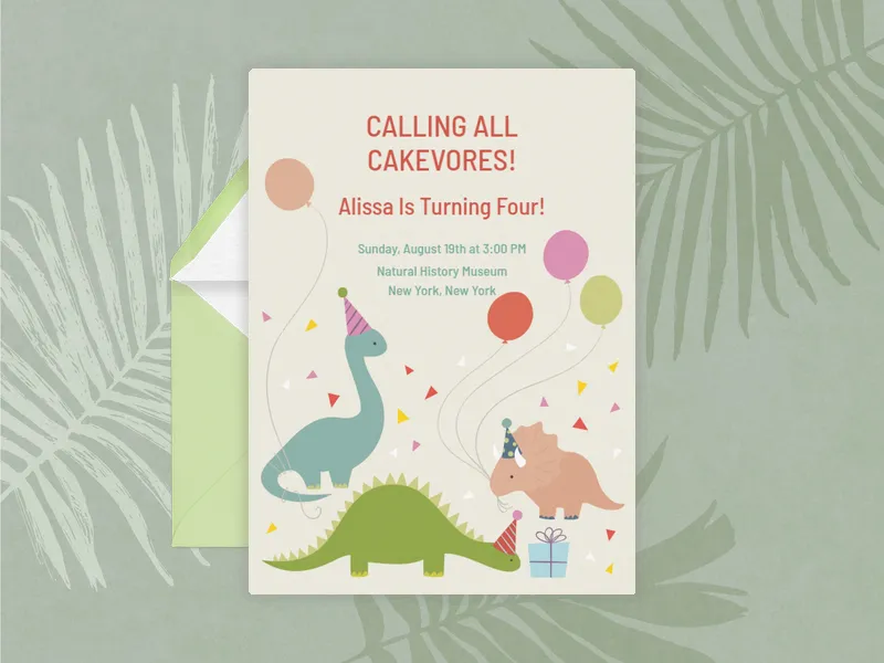 Partysaurus - 4th_birthday - Invitation
