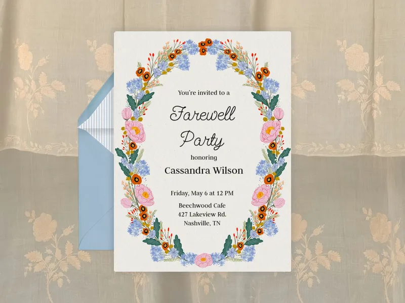 Peony & Hyacinth Floral - retirement_farewell - Invitation