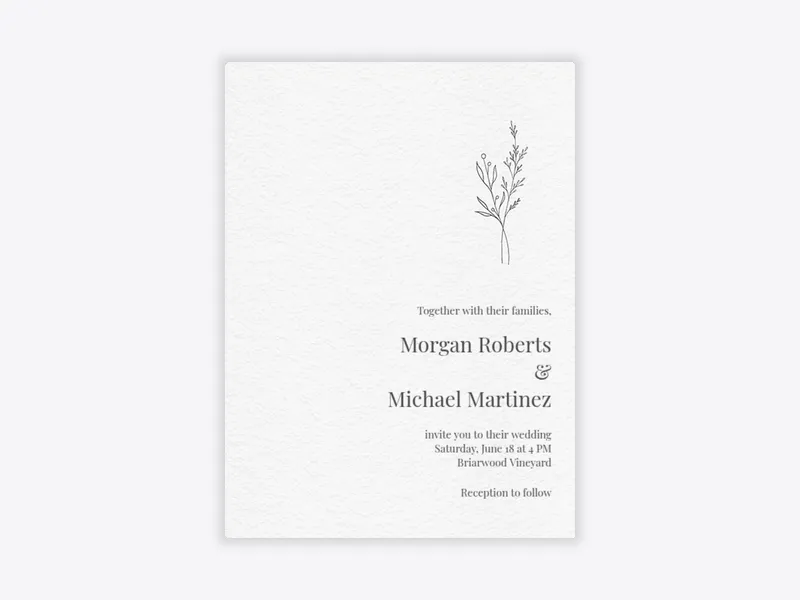 Simple Sprigs - wedding - Invitation