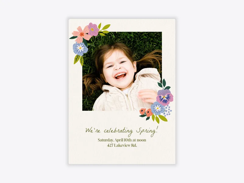 Spring Floral (Photo) - baby - Invitation
