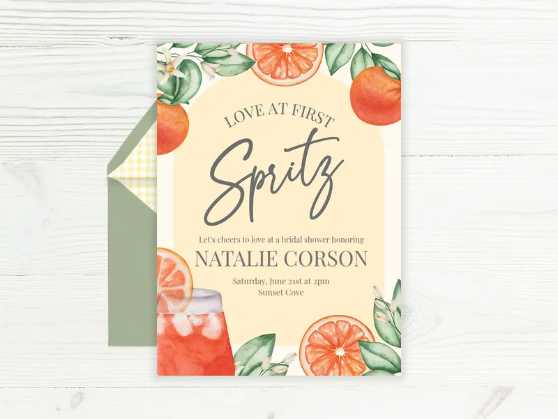 Spritz of Love Invitation premium template design
