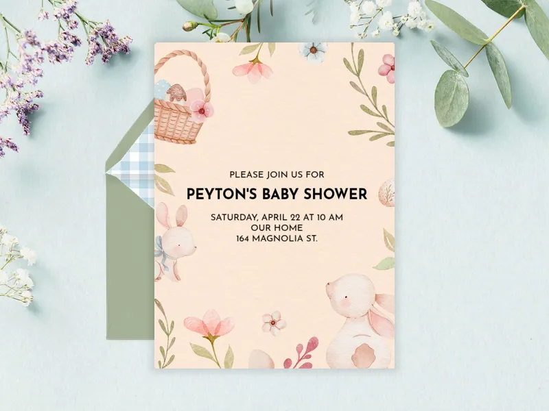 Sweet Bunny - baby_shower - Invitation