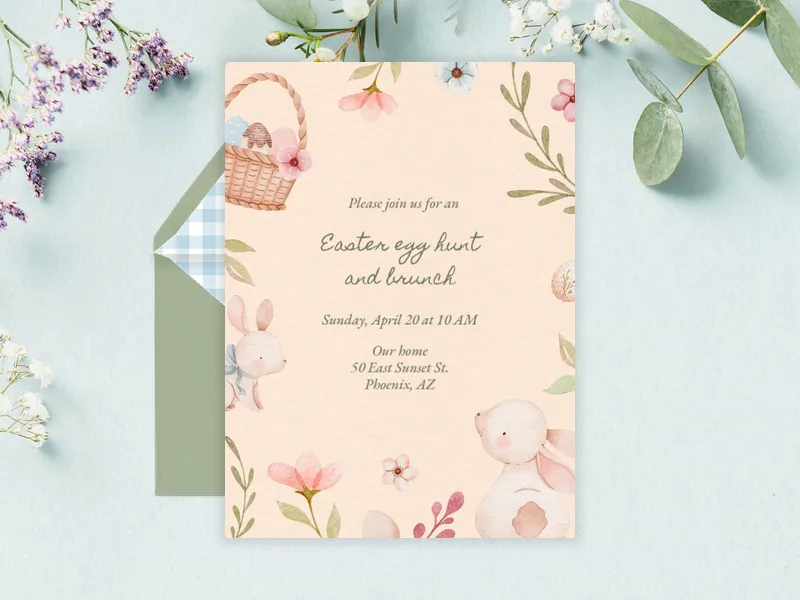 Sweet Bunny - easter - Invitation