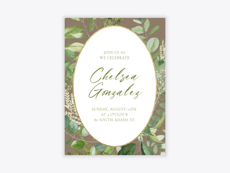 Wreaths & Leaves - religious - Invitation