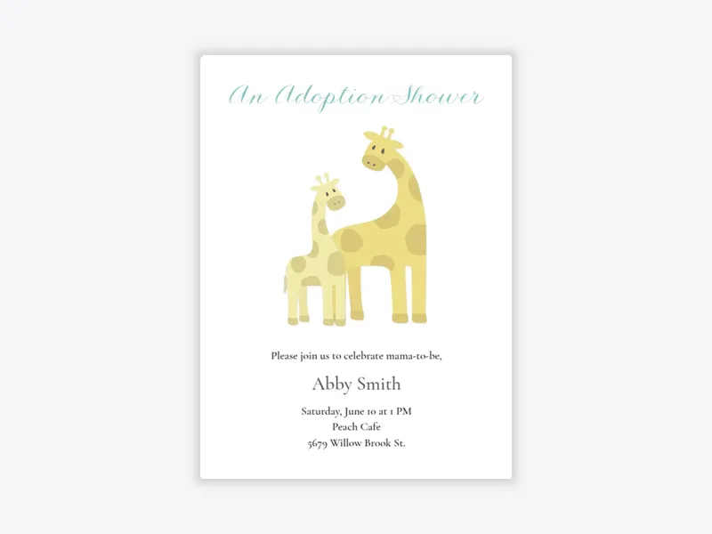 Baby Giraffe Shower - parenthood_journey - Invitation