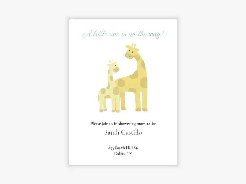 Baby Giraffe Shower - baby_shower - Invitation