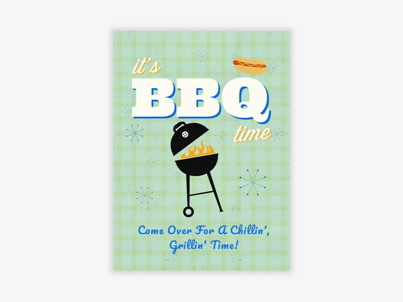 Retro BBQ - tailgating - Invitation