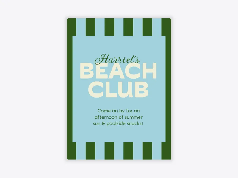 Beach Club Invitation free template design