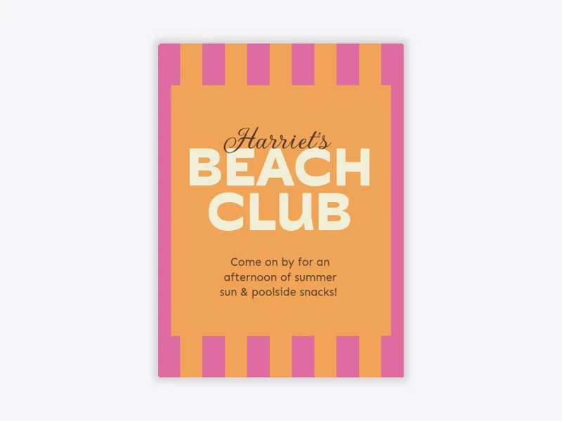 Beach Club - pool_party - Invitation