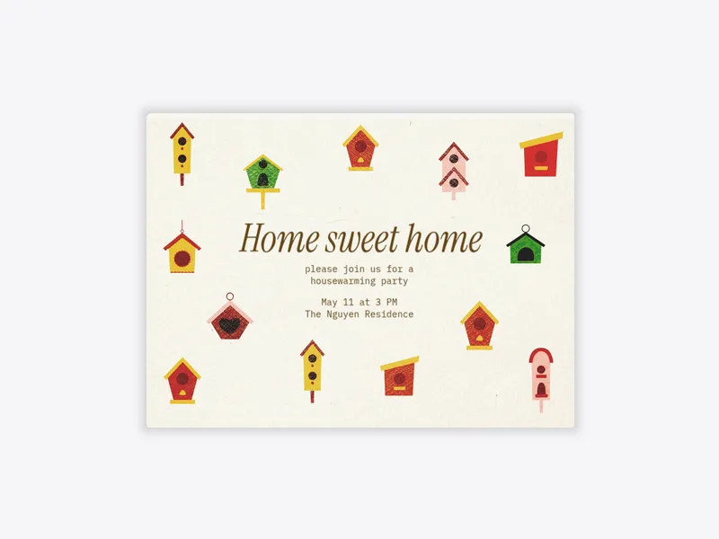 Bird Neighborhood - housewarming - Invitation