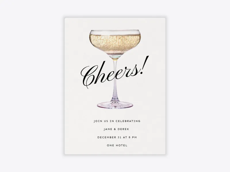 Bubbly New Year - engagement - Invitation