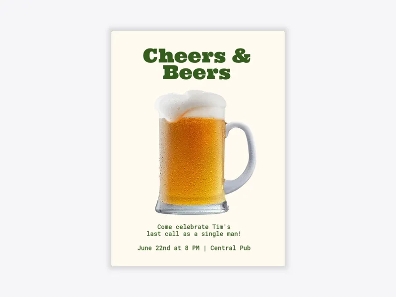 Cheers and Beers - bachelor - Invitation