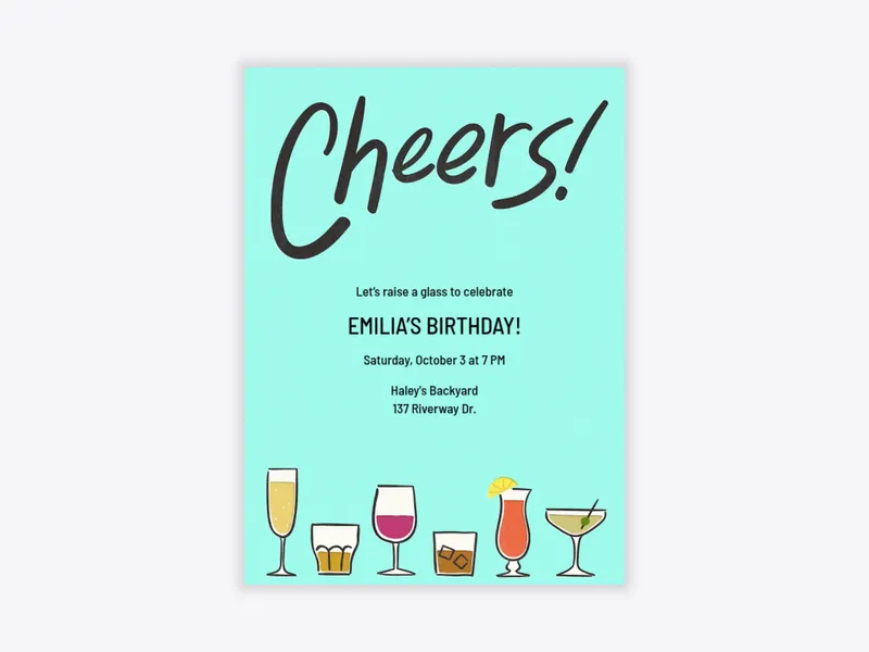 Cheers Cocktails - wine_tasting - Invitation