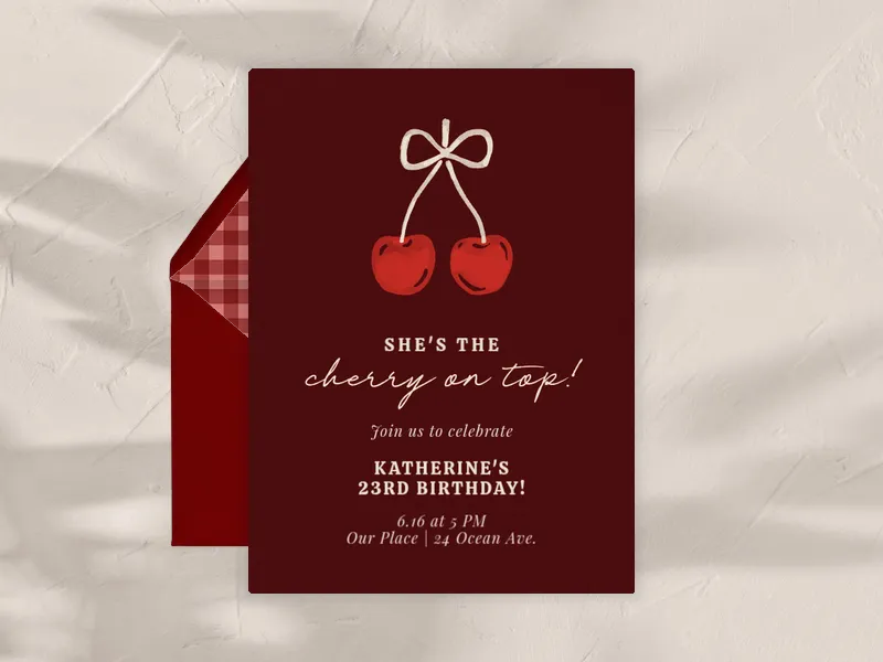 Cherry Splash - 21st_birthday - Invitation