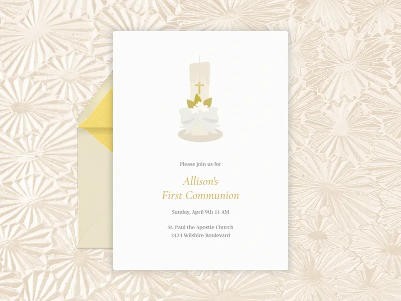 Christening Candle - religious - Invitation
