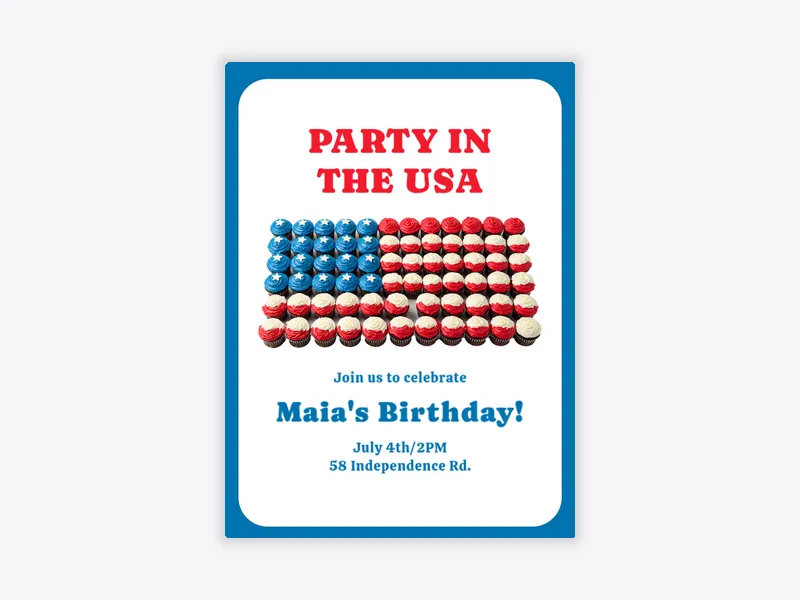 Cupcake Stripes Invitation free template design