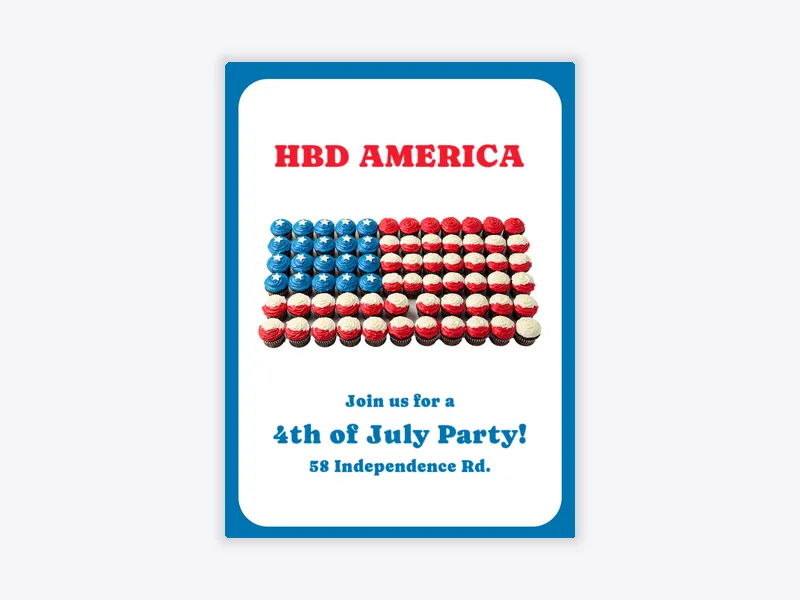 Cupcake Stripes - july_fourth - Invitation