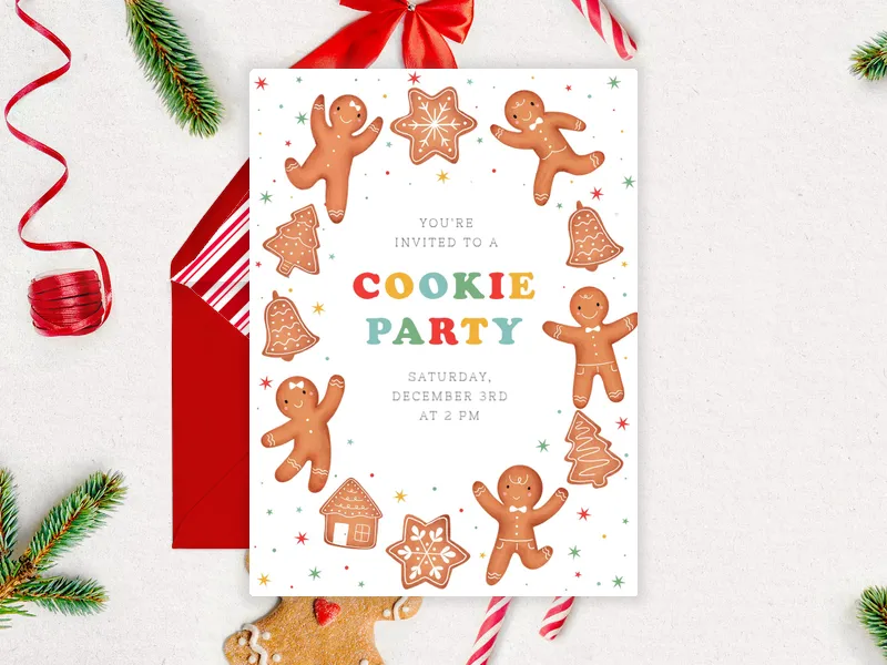 Gingerbread Party - christmas - Invitation