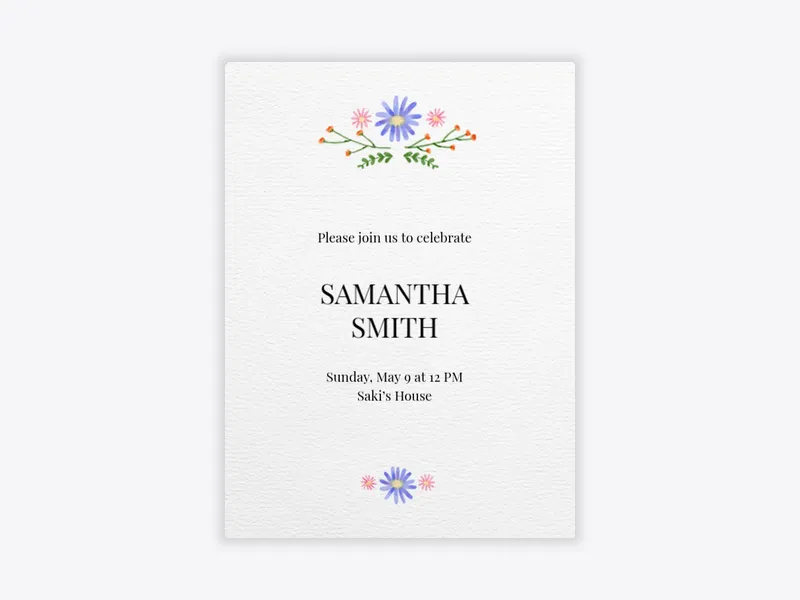 Floral Watercolor Motif Invitation free template design