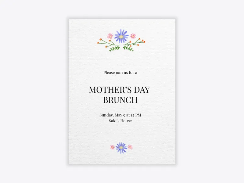 Floral Watercolor Motif - mothers_day - Invitation