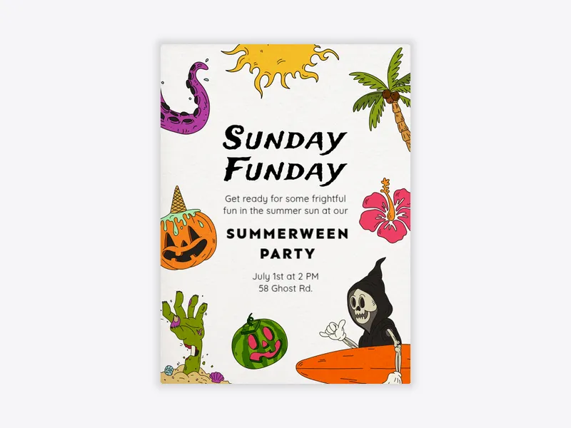 Frightful Fun - pool_party - Invitation