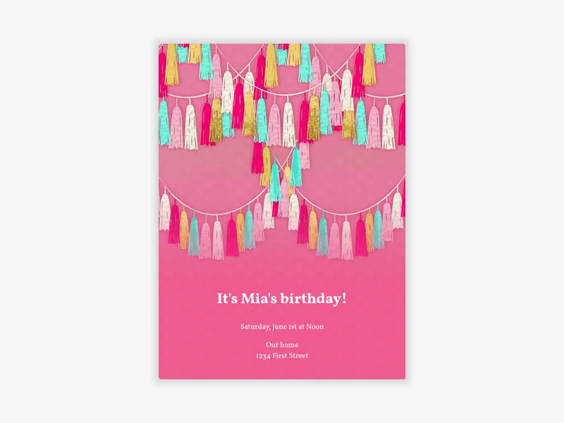 Garland Celebration - quinceanera - Invitation