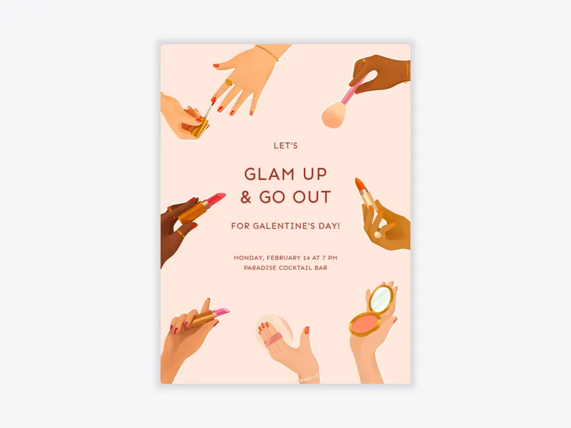 Glam Up & Stay Up! - valentines_day - Invitation