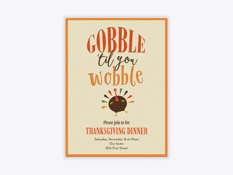 Gobble Wobble - thanksgiving - Invitation